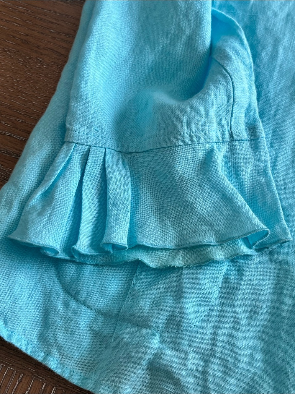 Talbots Bright Aqua Linen Shirt Jacket Size 6 - Picture 7 of 14